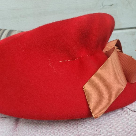 Vintage Clover Lane Felt Hat with Ribbon Trim - Picture 3 of 13